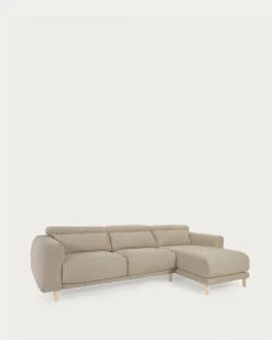 Kave Home 3-zitsbank Singa Chaise Longue Rechts Beige 296cm