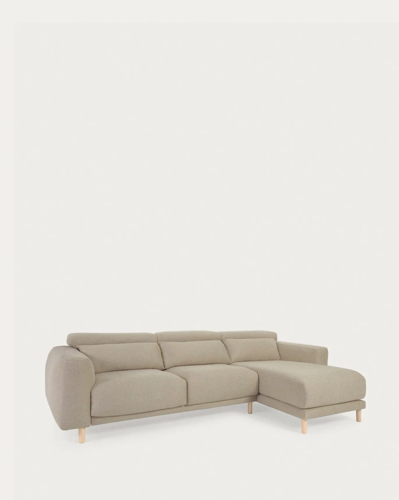 Kave Home 3-zitsbank Singa Chaise Longue Rechts Beige 296cm