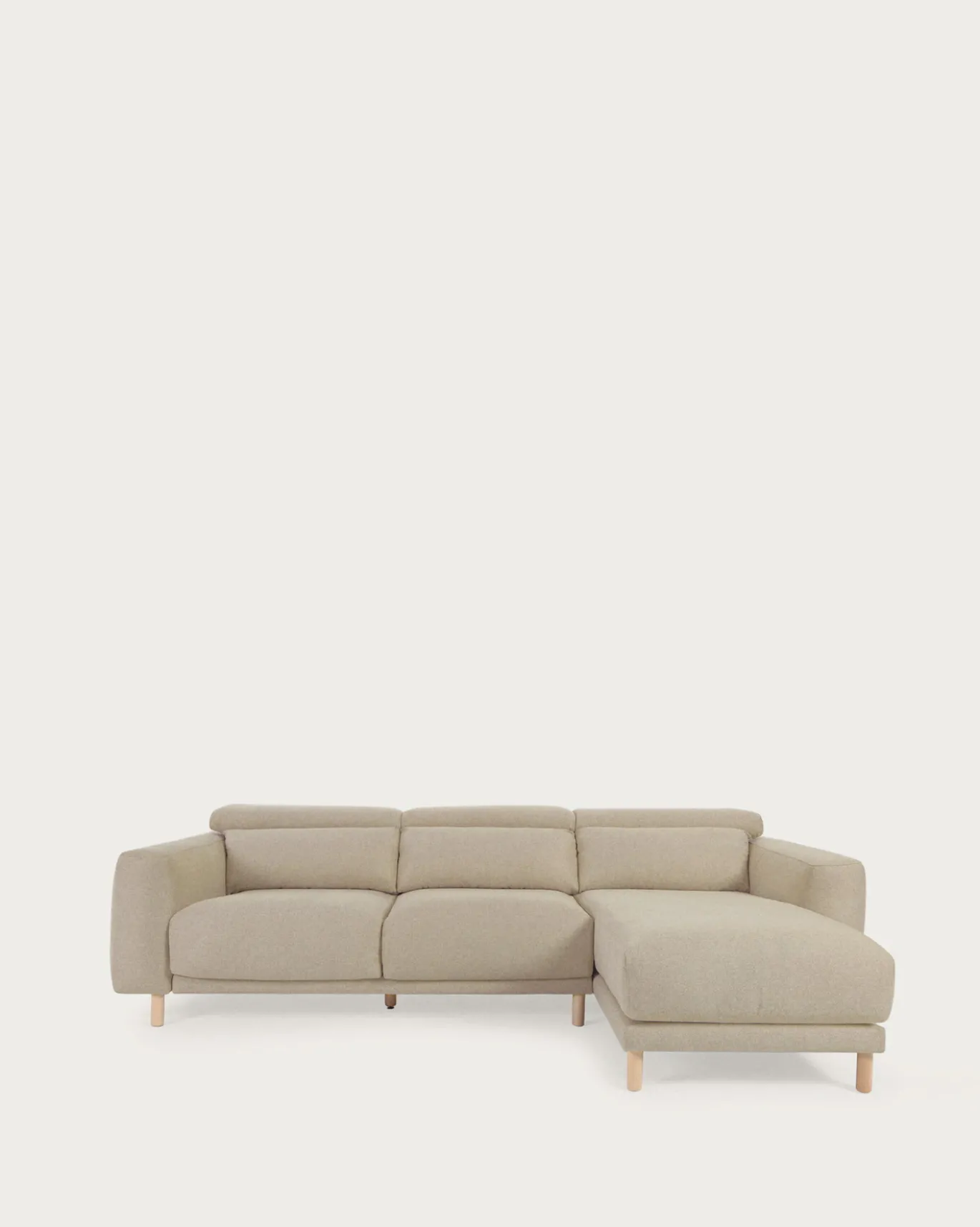 Kave Home 3-zitsbank Singa Chaise Longue Rechts Beige 296cm