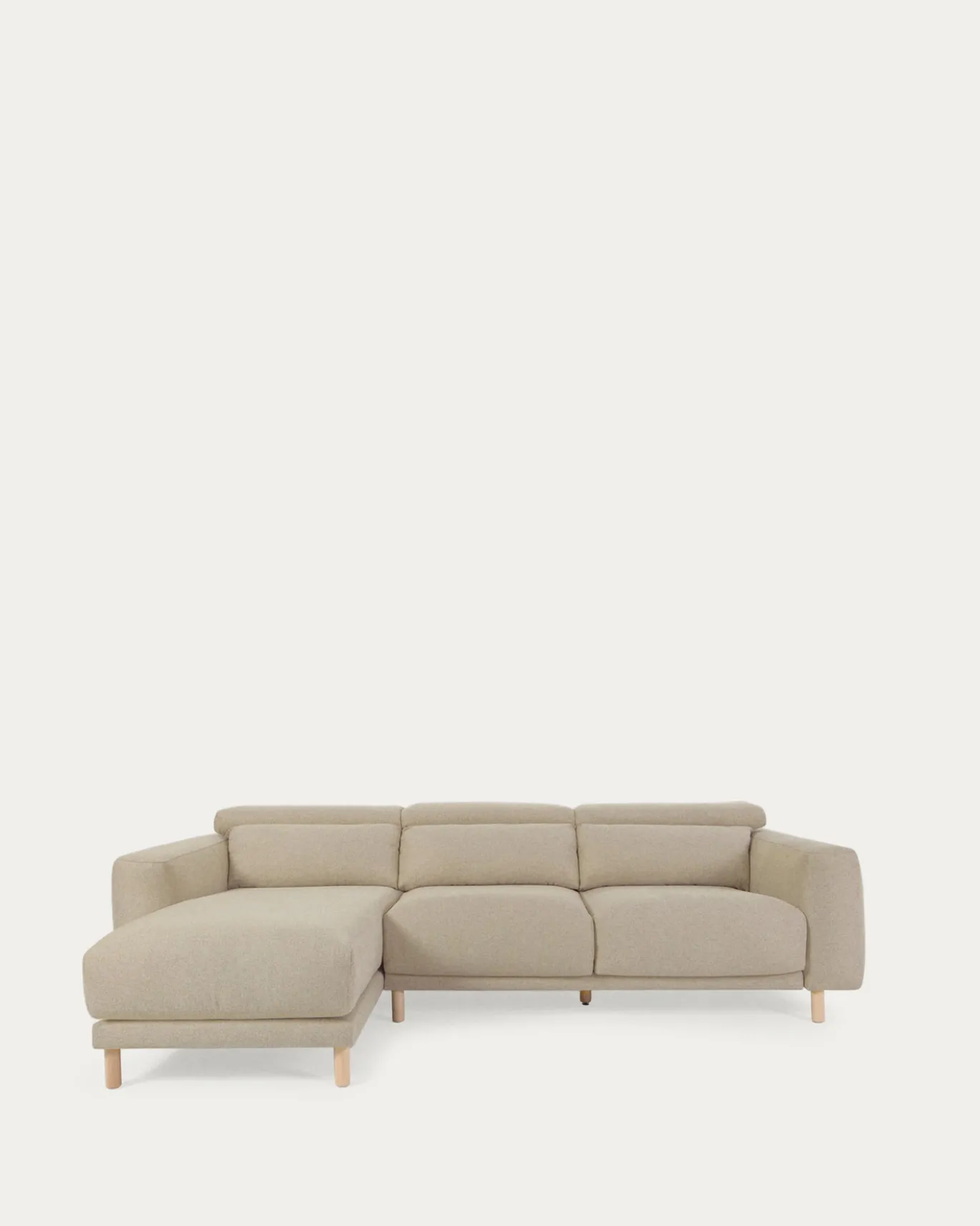 Kave Home 3-zitsbank Singa Chaise Longue Links Beige 296cm