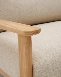 Kave Home 3-zitsbank Tirant Massief Teakhout 212cm