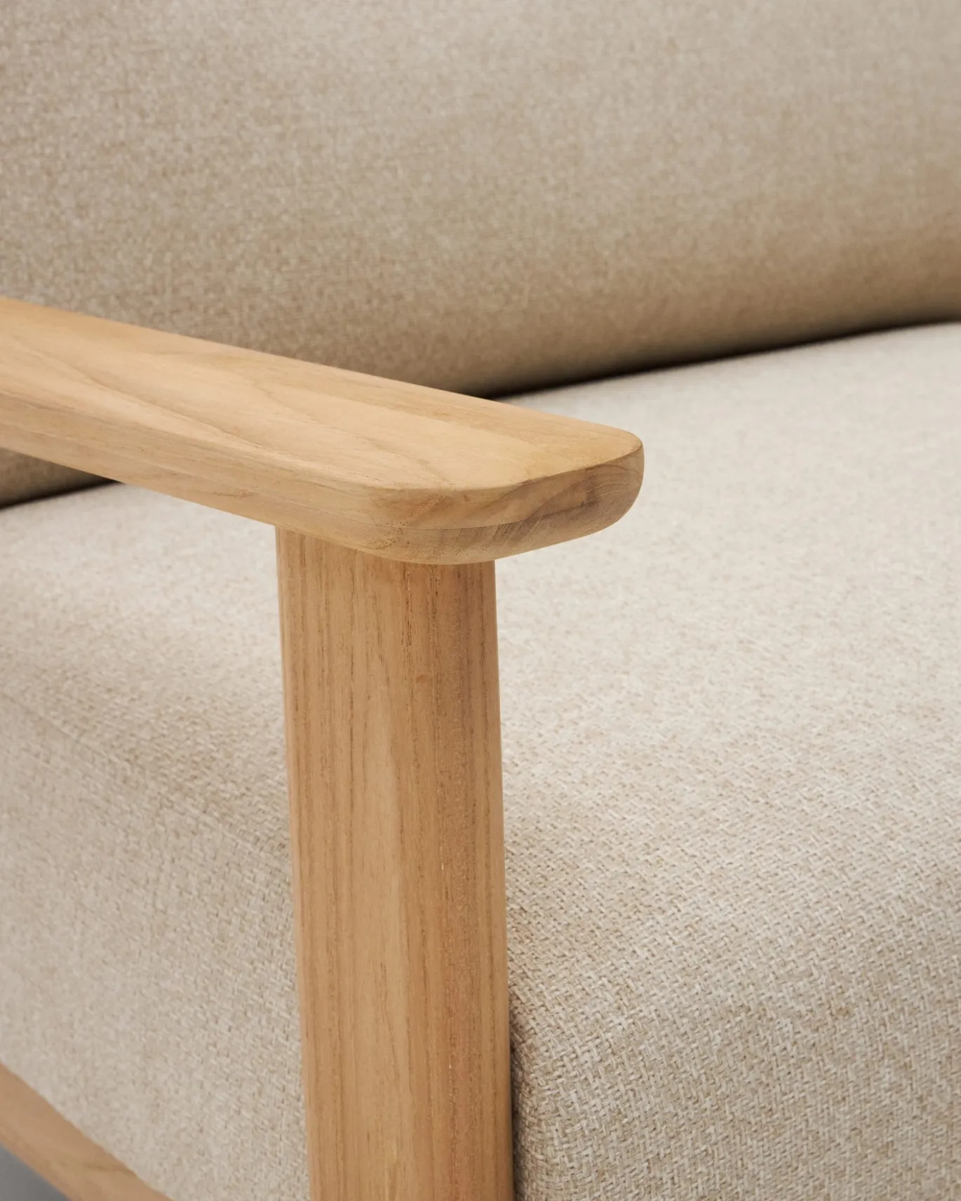 Kave Home 3-zitsbank Tirant Massief Teakhout 212cm