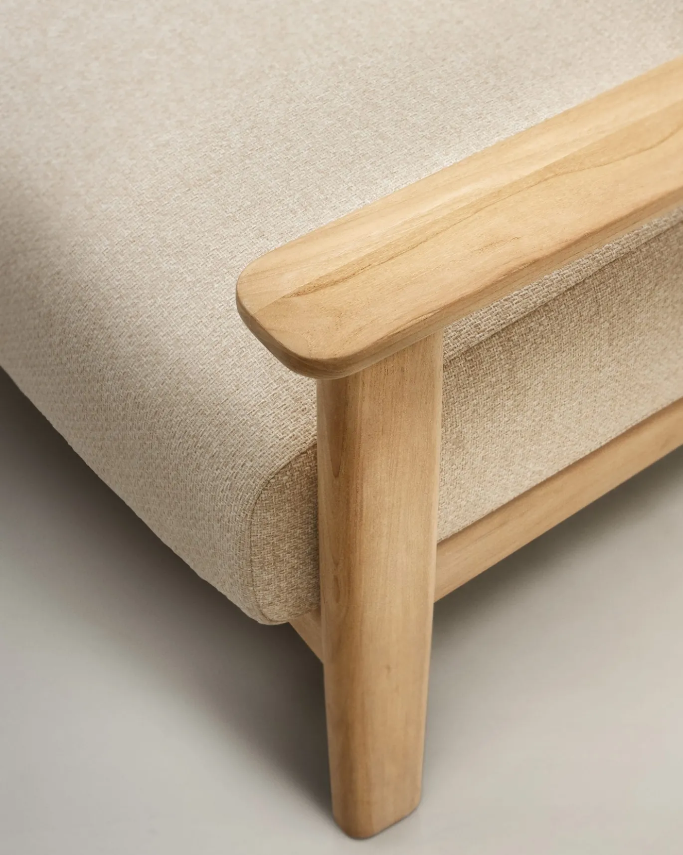Kave Home 3-zitsbank Tirant Massief Teakhout 212cm