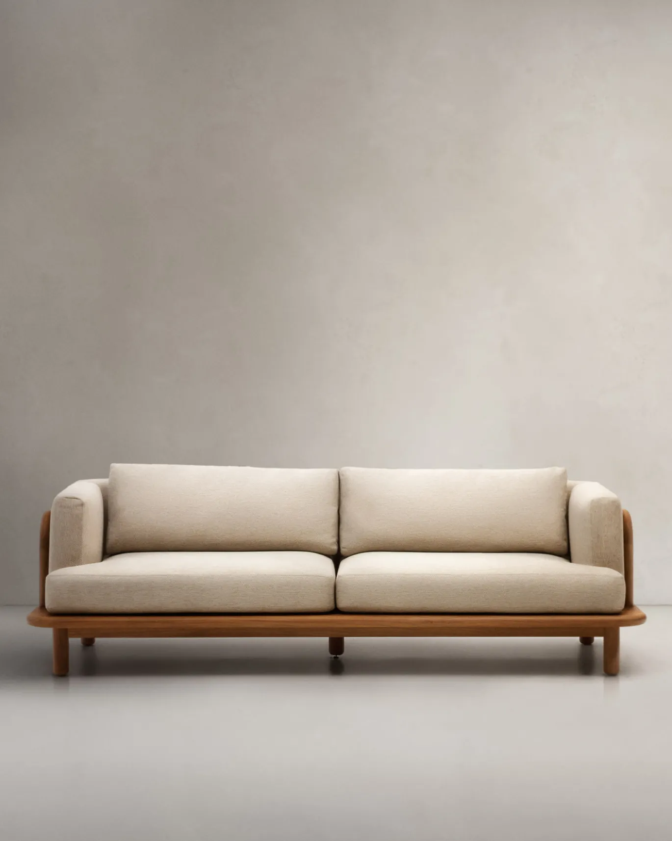 Kave Home 3-zitsbank Turqueta Massief Teakhout 230cm
