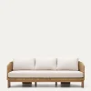 Kave Home 3-zitsbank Xoriguer Rotan en Massief Eucalyptushout 223cm