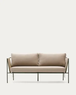 Kave Home 2-zitsbank Zivia Outdoor Ecru Touw en Groen 178cm