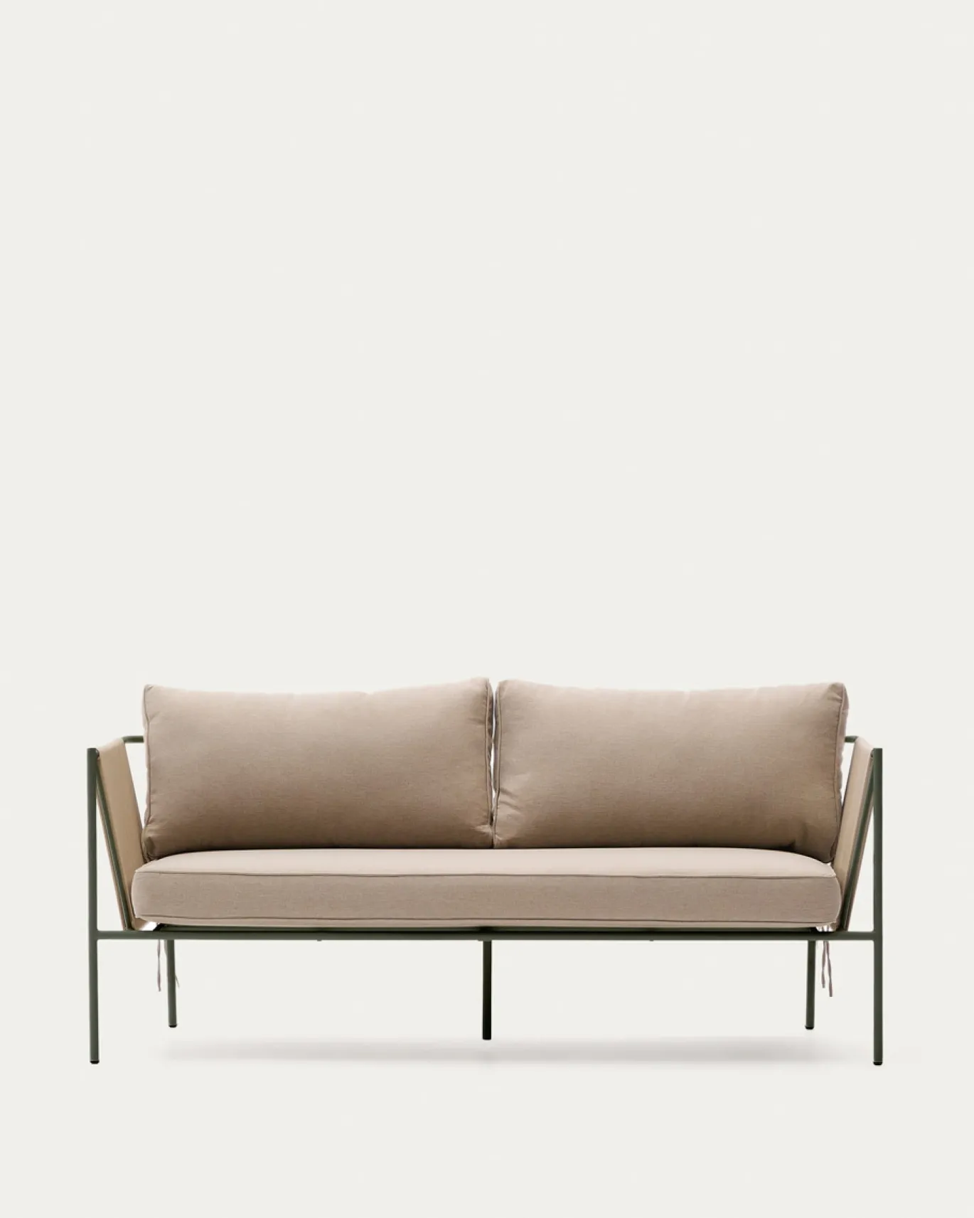 Kave Home 2-zitsbank Zivia Outdoor Ecru Touw en Groen 178cm