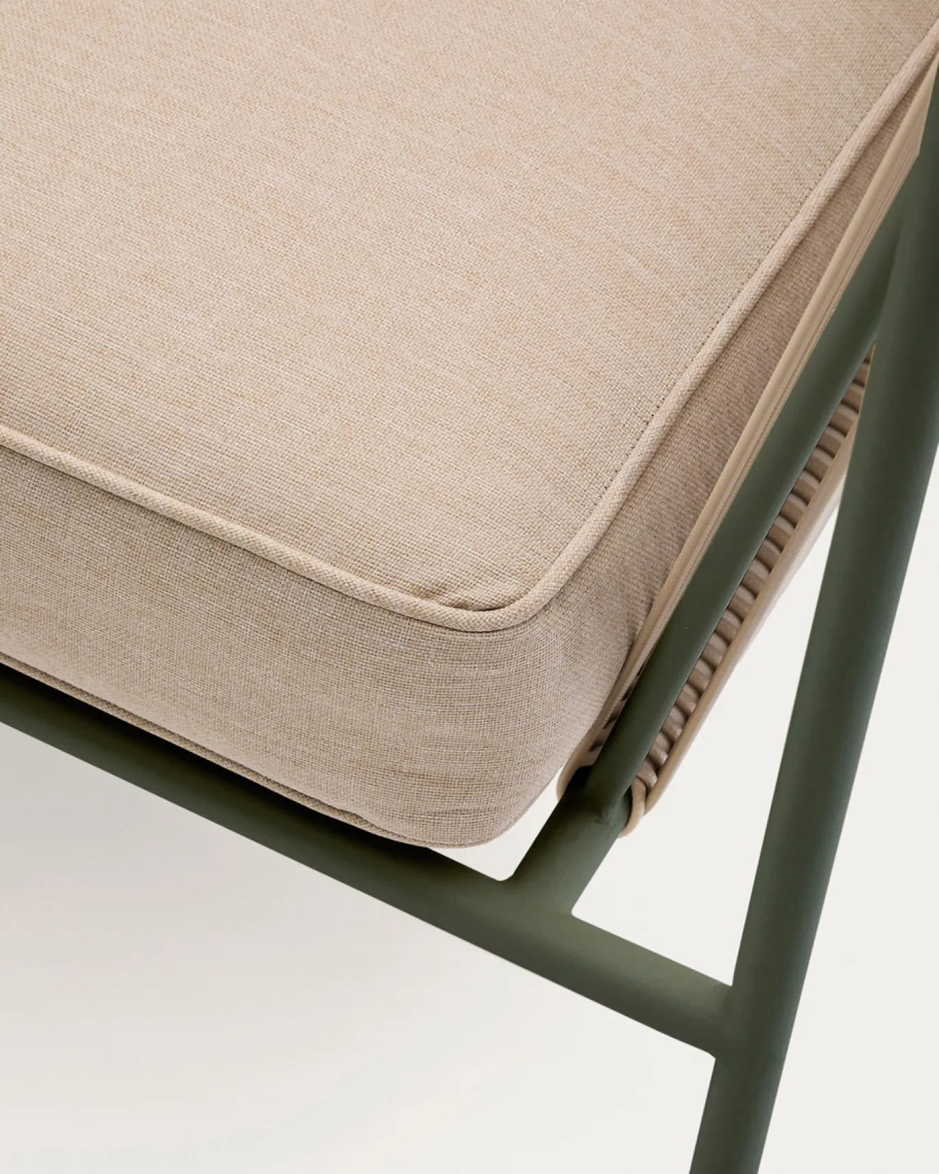Kave Home 2-zitsbank Zivia Outdoor Ecru Touw en Groen 178cm