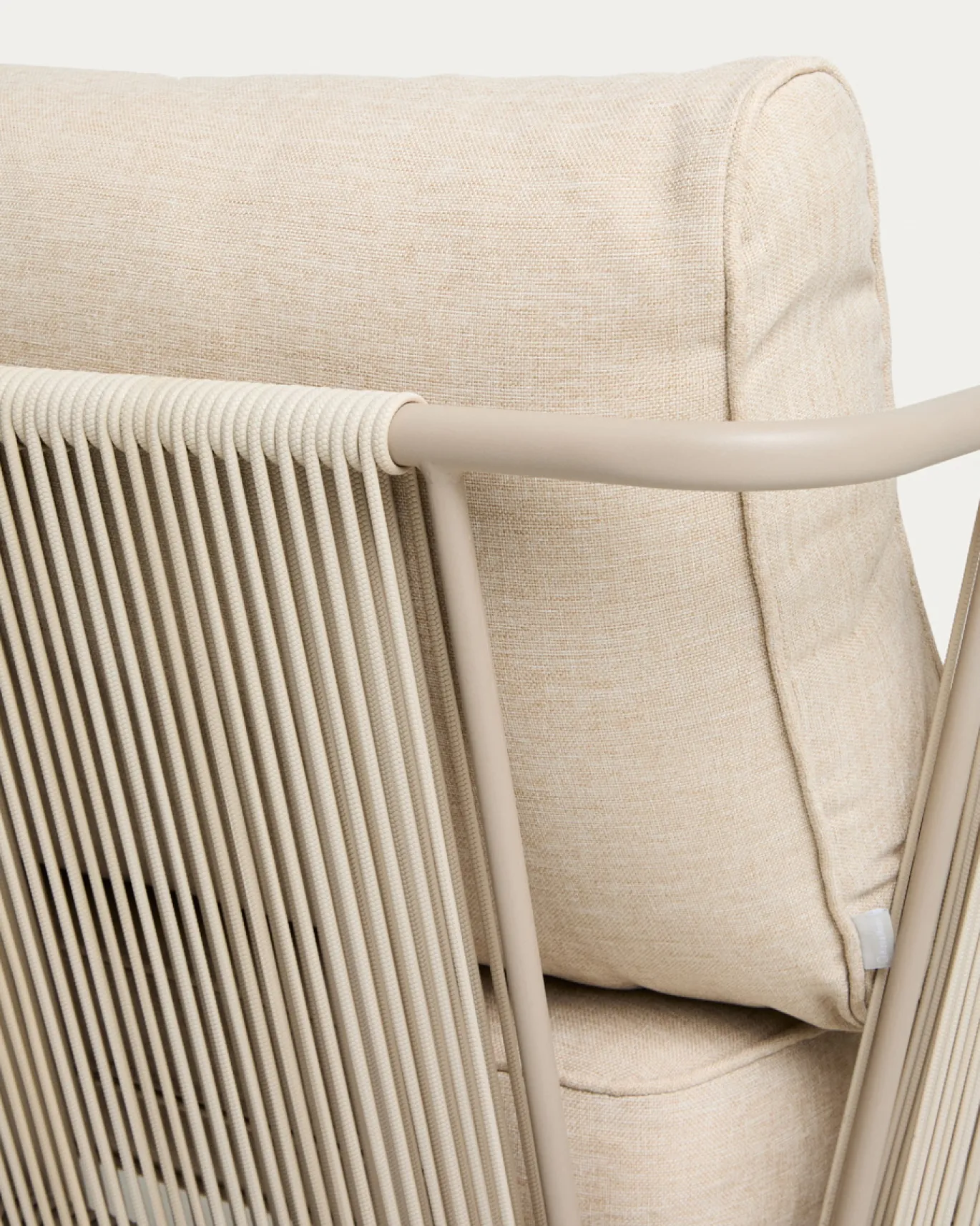 Kave Home 2-zitsbank Zivia Staal Taupe Touw Beige 178cm
