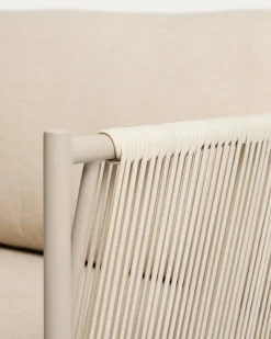 Kave Home 2-zitsbank Zivia Staal Taupe Touw Beige 178cm