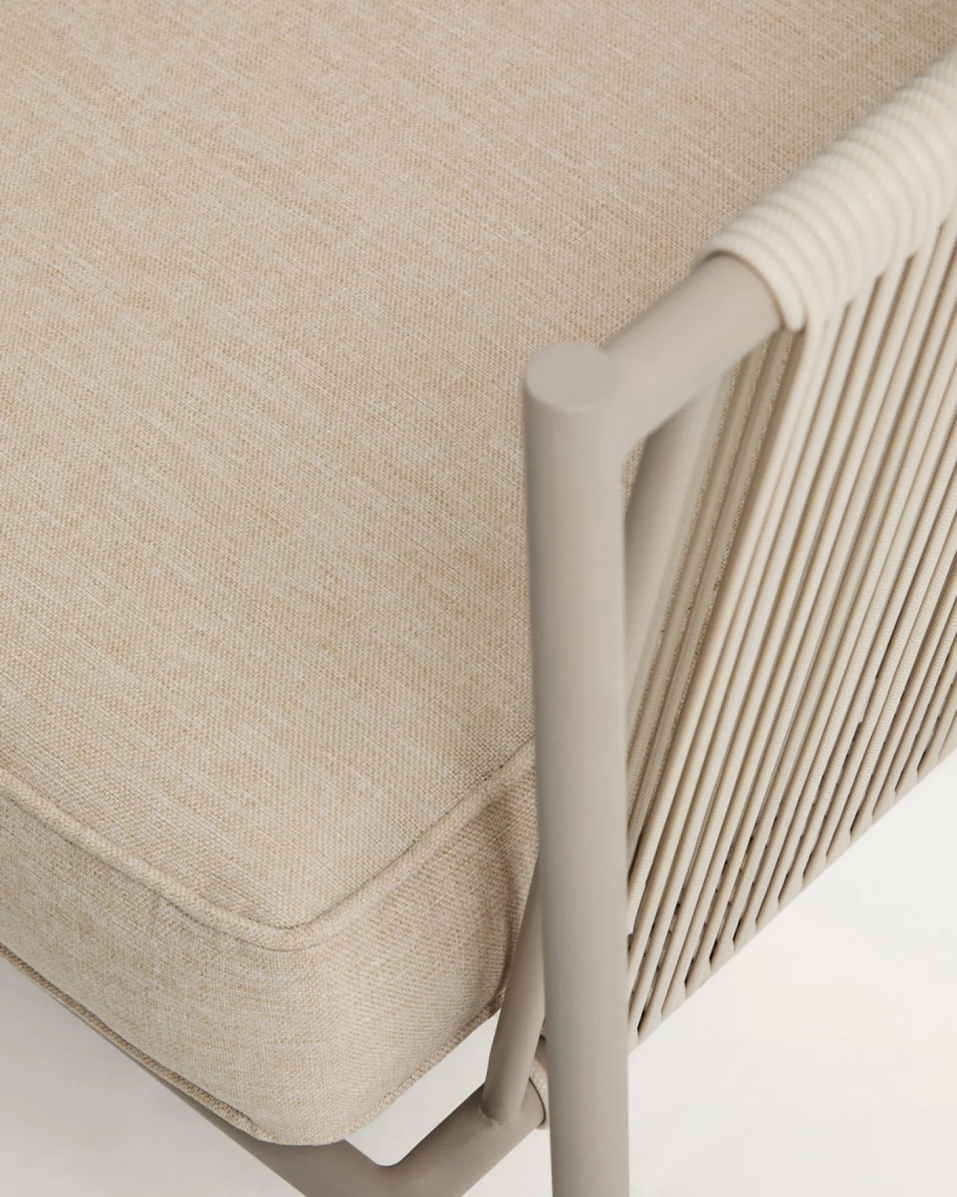 Kave Home 2-zitsbank Zivia Staal Taupe Touw Beige 178cm