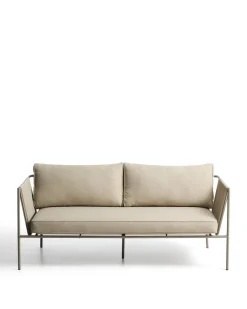 Kave Home 2-zitsbank Zivia Staal Taupe Touw Beige 178cm