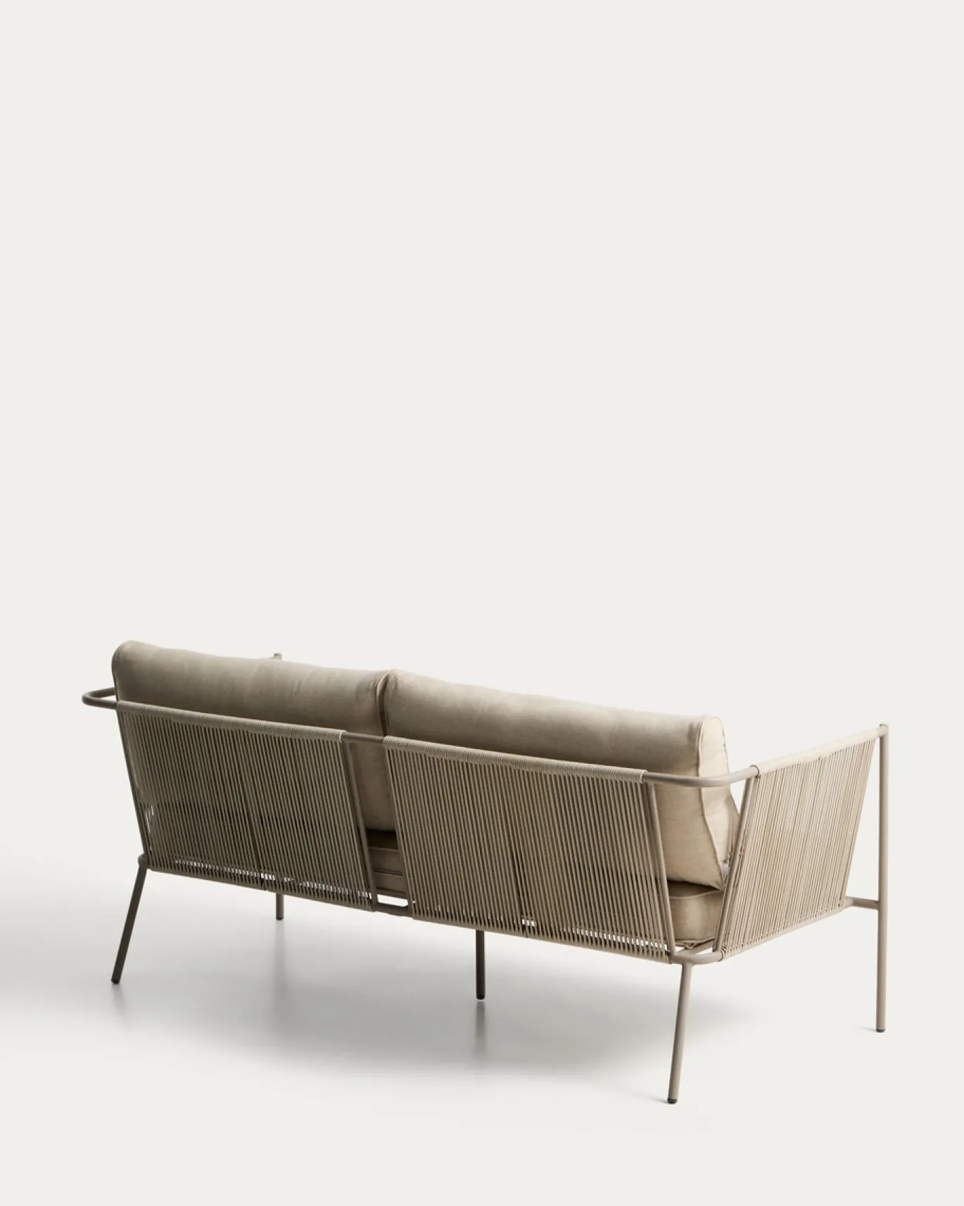 Kave Home 2-zitsbank Zivia Staal Taupe Touw Beige 178cm