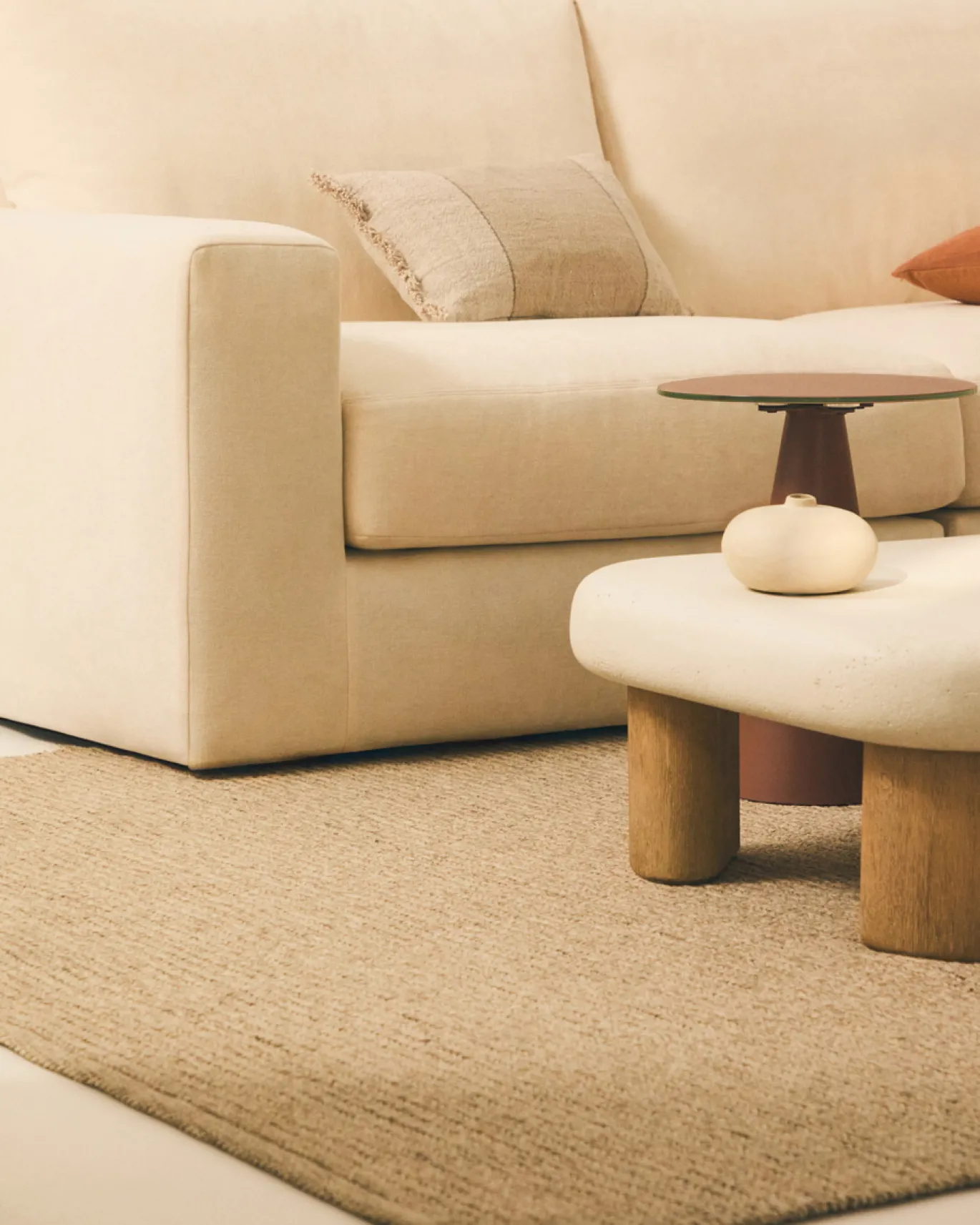 Kave Home 5-zitshoekbank Alea Ecru Chenille Modulaire 310x310cm