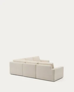 Kave Home 5-zitshoekbank Alea Ecru Chenille Modulaire 310x310cm