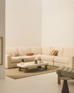 Kave Home 5-zitshoekbank Alea Ecru Chenille Modulaire 310x310cm