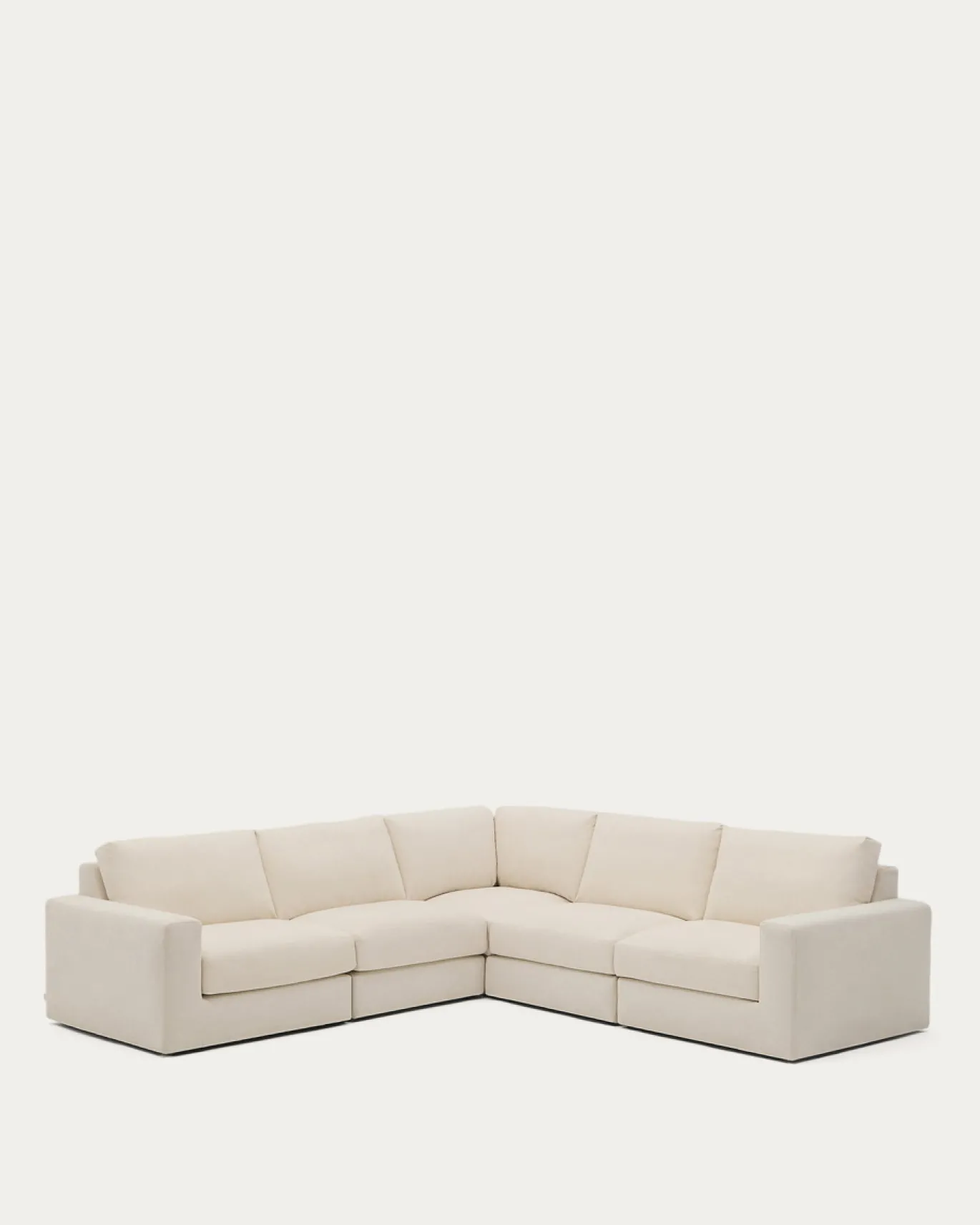 Kave Home 5-zitshoekbank Alea Ecru Chenille Modulaire 310x310cm