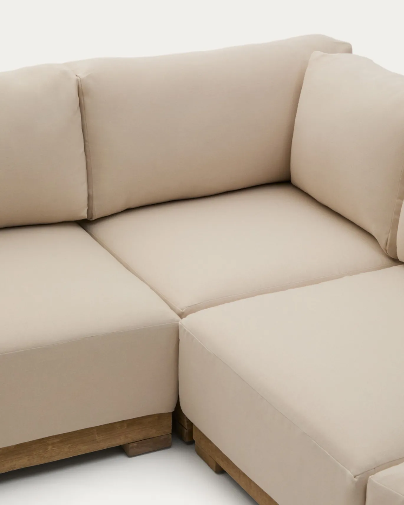 Kave Home 5-zitshoekbank Ambra Acaciahout 248cm