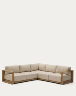 Kave Home 5-zitshoekbank Ambra Acaciahout 248cm