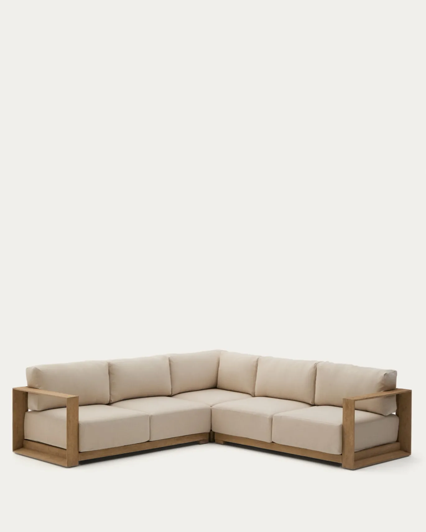 Kave Home 5-zitshoekbank Ambra Acaciahout 248cm