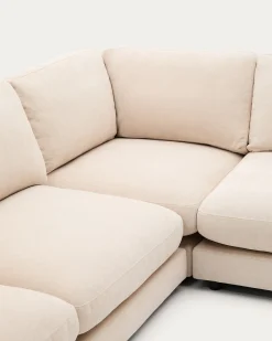 Kave Home 6-zitshoekbank Gala Beige Chenille 300x300cm