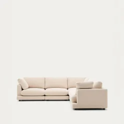 Kave Home 6-zitshoekbank Gala Beige Chenille 300x300cm
