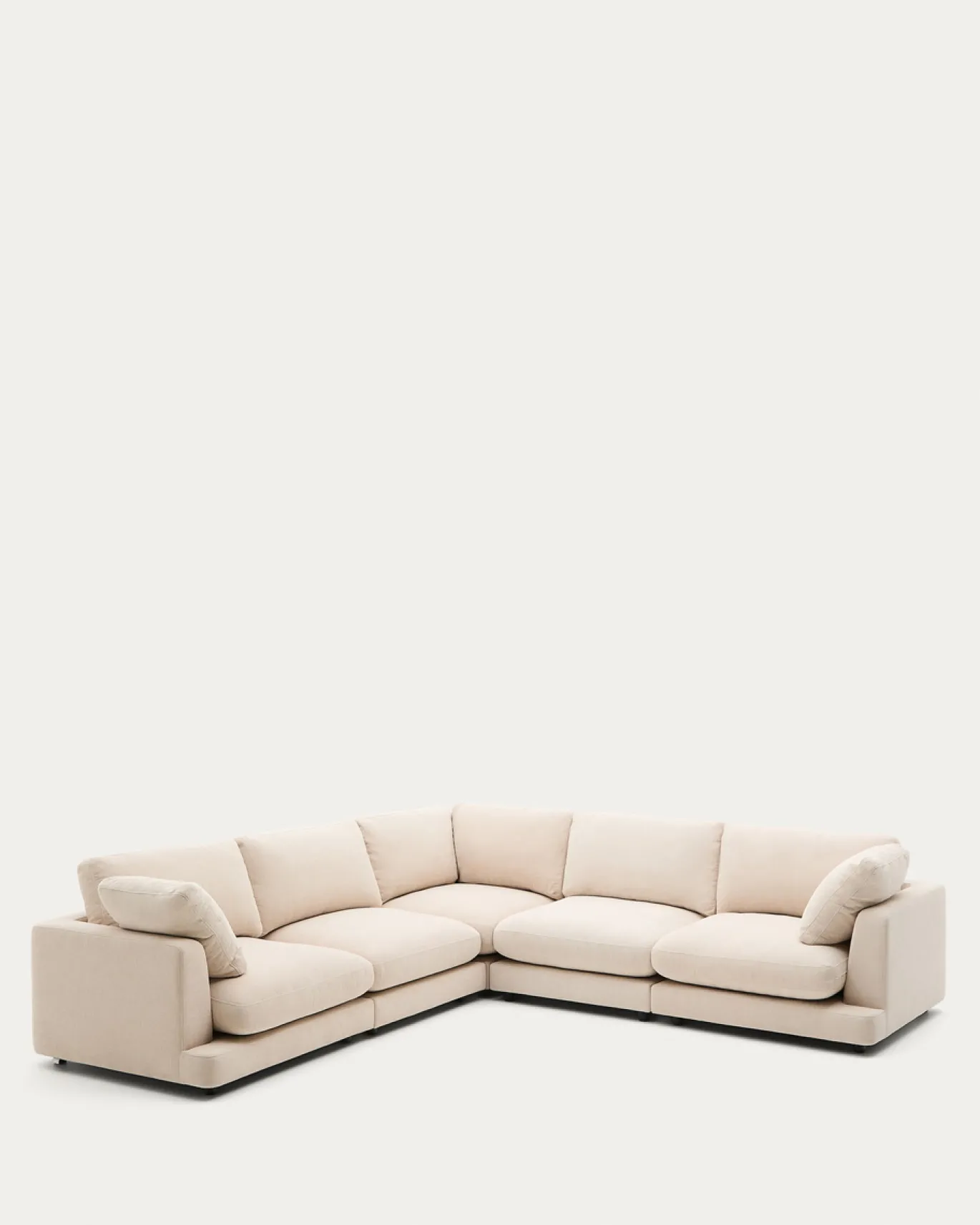 Kave Home 6-zitshoekbank Gala Beige Chenille 300x300cm