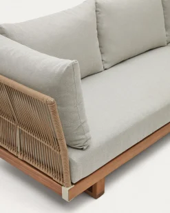 Kave Home 5-Zitshoekbank Raco en Salontafel Massief Acaciahout