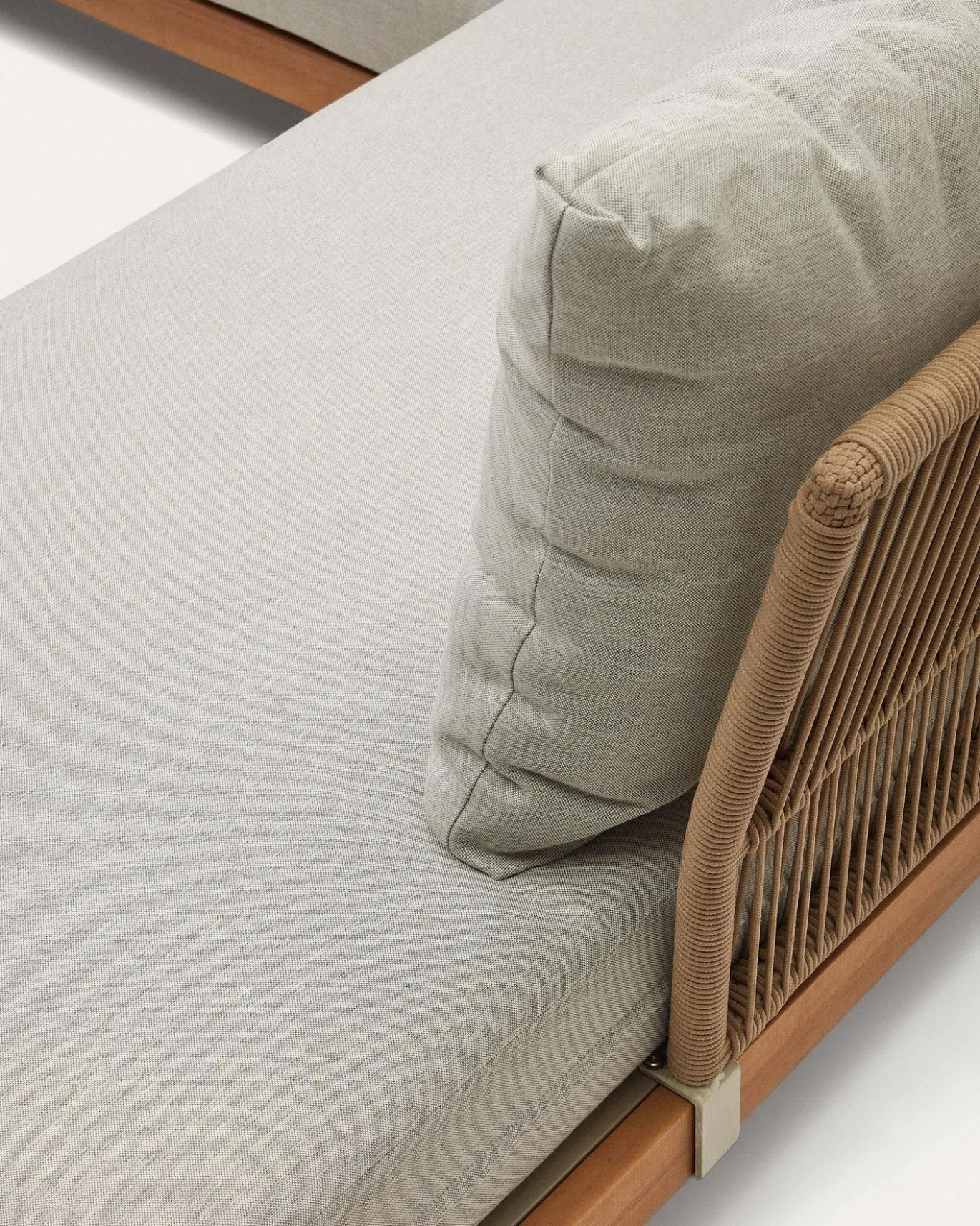 Kave Home 5-Zitshoekbank Raco en Salontafel Massief Acaciahout