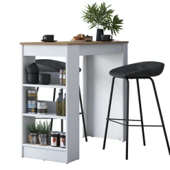 Keukentafel Jalova Melamine Walnoot Wit