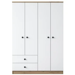 Kledingkast Bayburt Wit/Walnoot 120x170cm