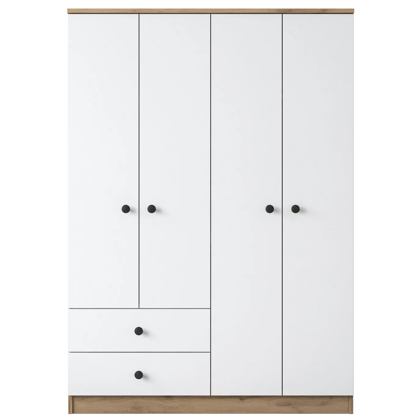 Kledingkast Bayburt Wit/Walnoot 120x170cm