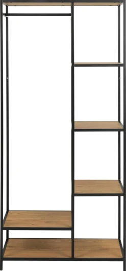 Kledingkast Bronx Metal Zwart/Naturel - Giga Living