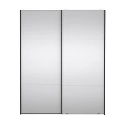 Kledingkast Catania Matgrijs 180x220cm Schuifdeuren Met Spiegel - Giga Living