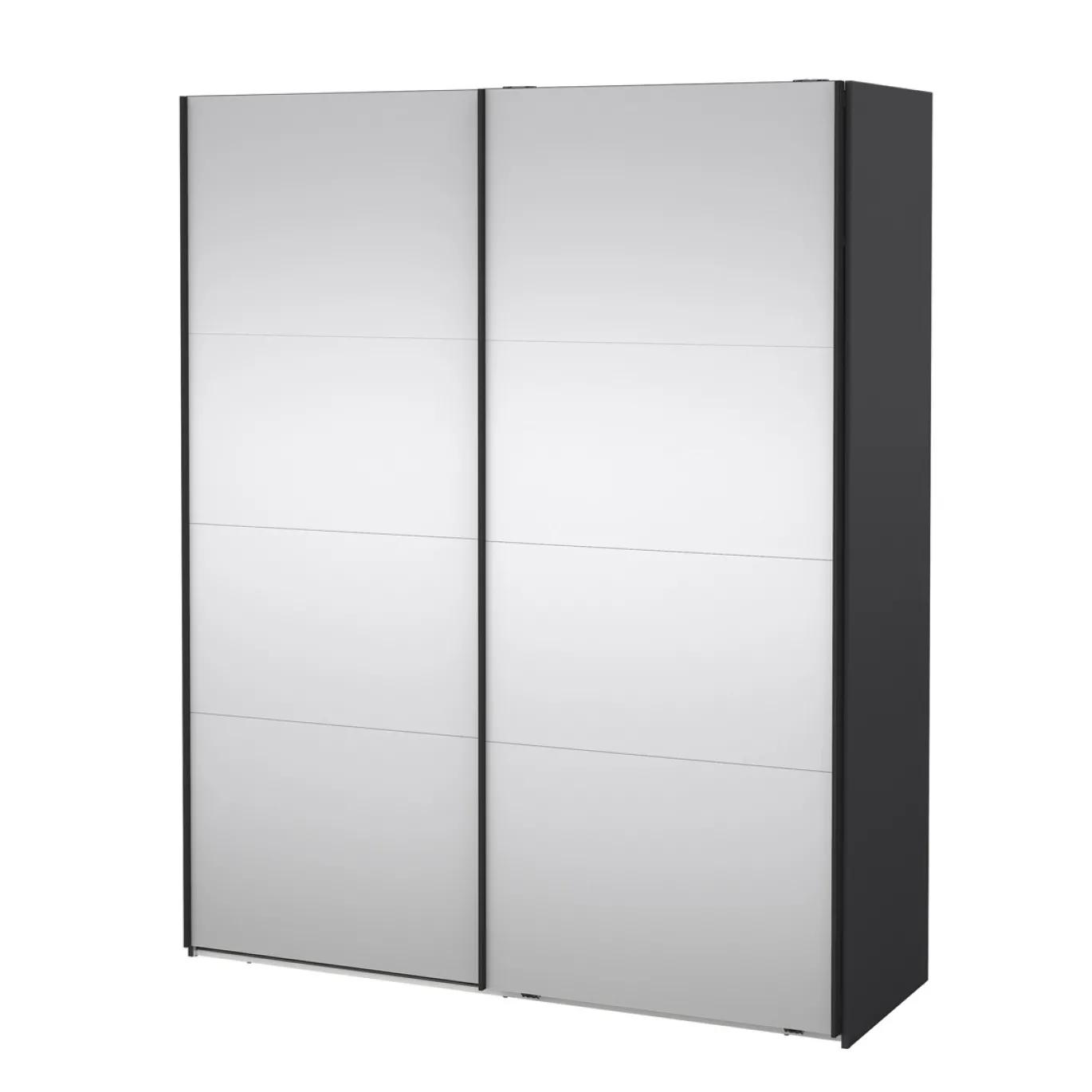 Kledingkast Catania Matgrijs 180x220cm Schuifdeuren Met Spiegel - Giga Living