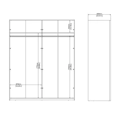 Kledingkast Catania Matgrijs 180x220cm Schuifdeuren Met Spiegel - Giga Living