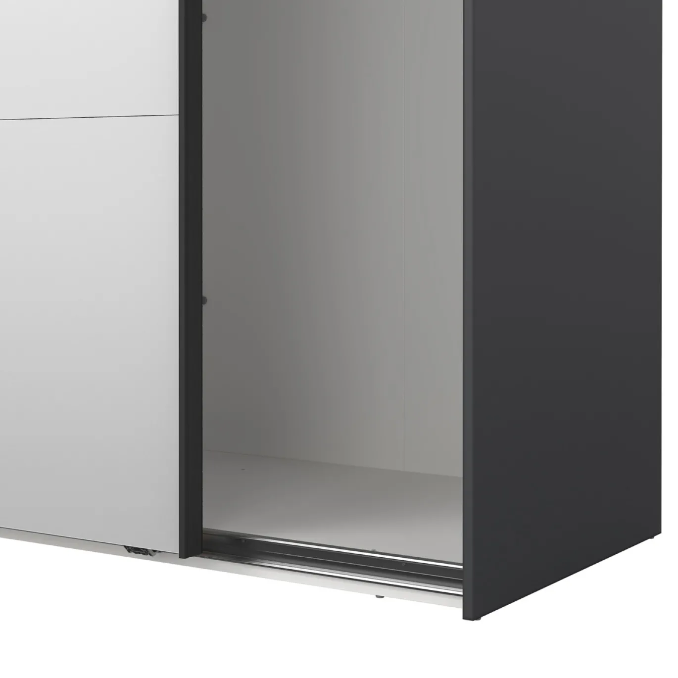 Kledingkast Catania Matgrijs 180x220cm Schuifdeuren Met Spiegel - Giga Living