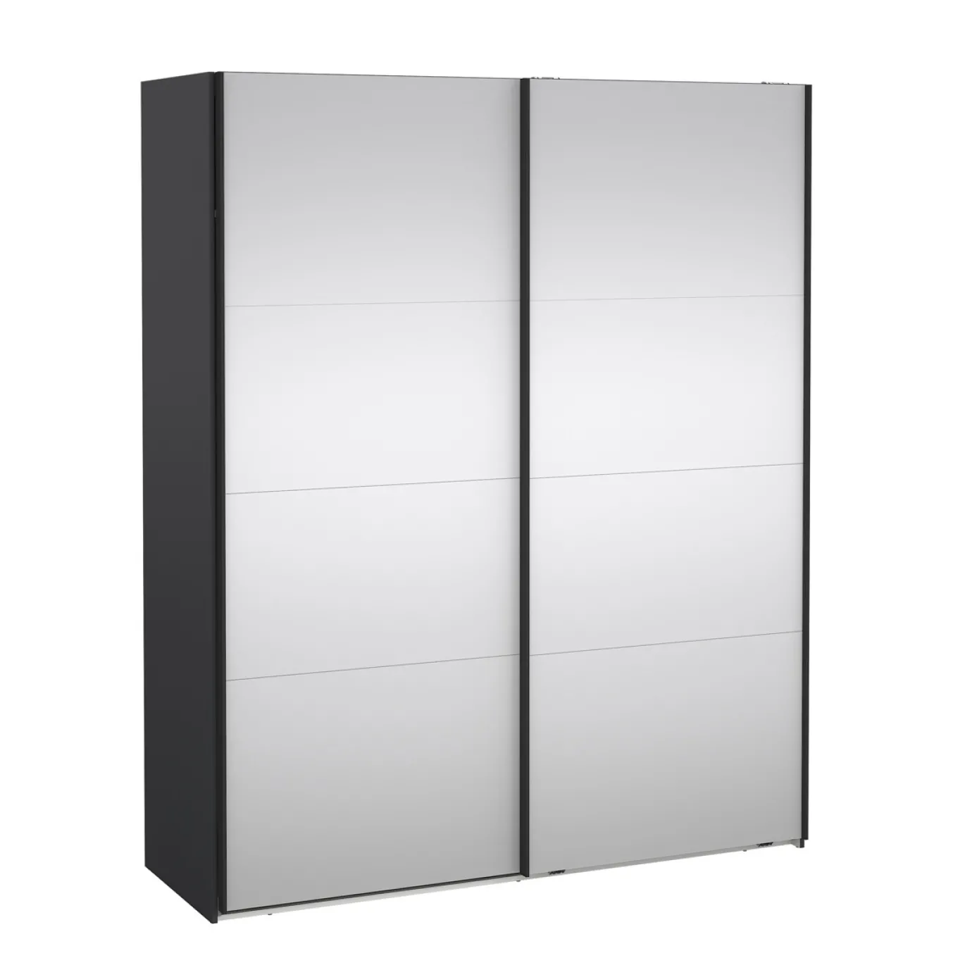 Kledingkast Catania Matgrijs 180x220cm Schuifdeuren Met Spiegel - Giga Living