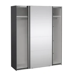 Kledingkast Catania Matgrijs 180x220cm Schuifdeuren Met Spiegel - Giga Living