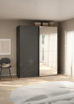 Kledingkast Catania Matgrijs Spiegel 180x220cm - Giga Living