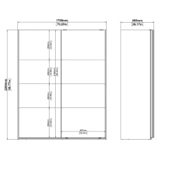 Kledingkast Catania Matgrijs 180x220cm - Giga Living