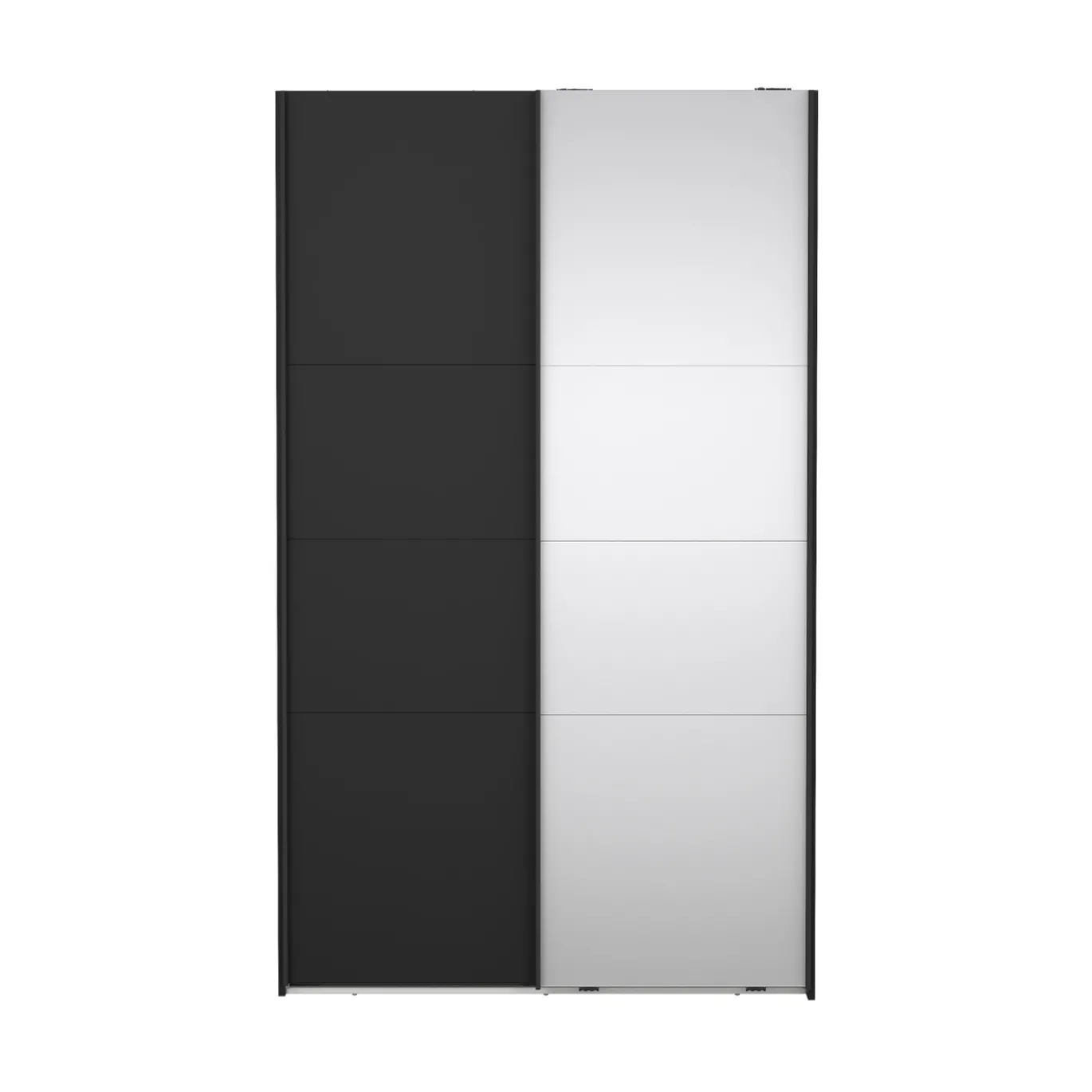 Kledingkast Catania Mat Zwart Spiegel Met Lades 120x200cm - Giga Living
