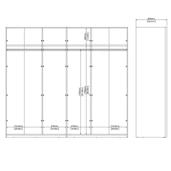 Kledingkast Catania Mat Zwart Schuifdeuren Met Spiegel 244x220cm - Giga Living