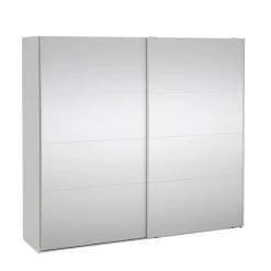 Kledingkast Catania Wit Schuifdeuren Met Spiegel 244x220cm - Giga Living