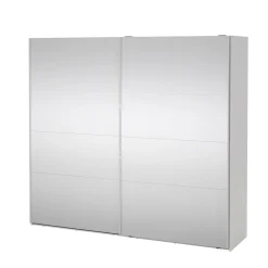 Kledingkast Catania Wit Schuifdeuren Met Spiegel 244x220cm - Giga Living