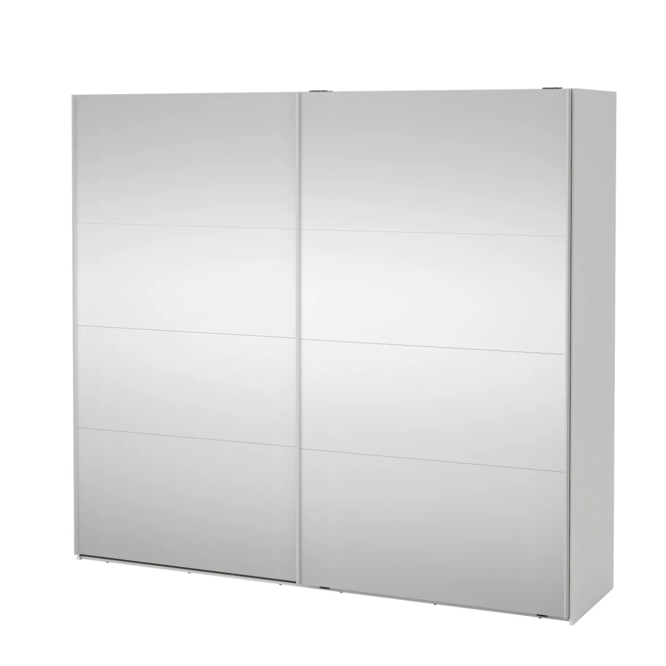 Kledingkast Catania Wit Schuifdeuren Met Spiegel 244x220cm - Giga Living