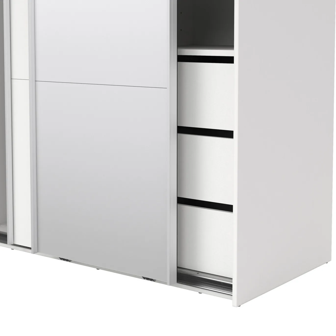 Kledingkast Catania Wit Spiegel Met Lades 120x200cm - Giga Living