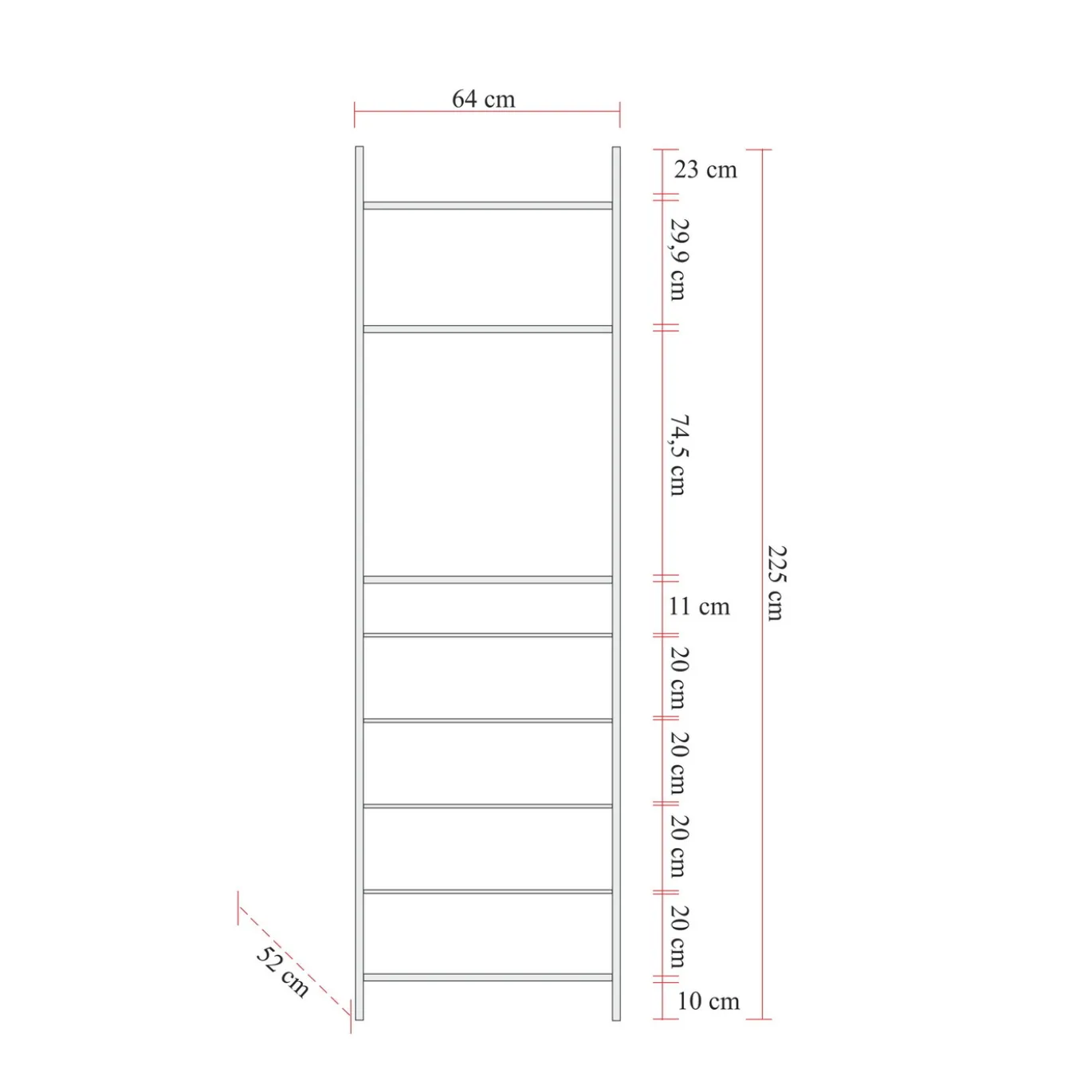 Kledingkast Dynamic D Melamine Naturel 64x225cm
