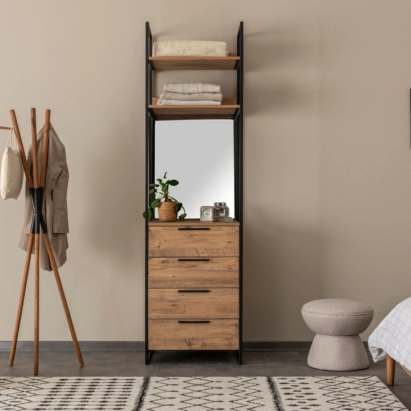 Kledingkast Dynamic D Melamine Naturel 64x225cm