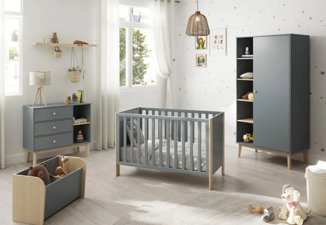 Kledingkast Esteban 1d5h Khaki Groen/wit Wax - Giga Meubel